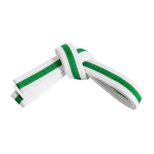 Load image into Gallery viewer, WHITE BELT WITH COLOURED STRIPE