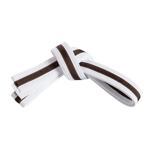 WHITE BELT WITH COLOURED STRIPE