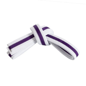 WHITE BELT WITH COLOURED STRIPE