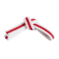 WHITE BELT WITH COLOURED STRIPE