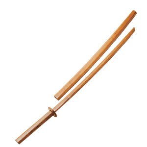 This hardwood crafted sword (bokken) with wood scabbard