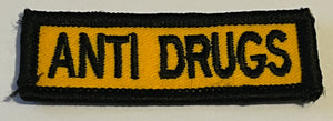 Anti Drugs sew on patch amber background