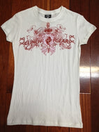 Clinch Gear White Tee with Pink Logo