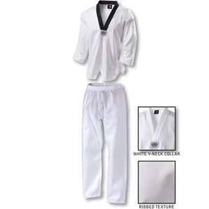 TKD v-neck ribbed Martial Arts uniform